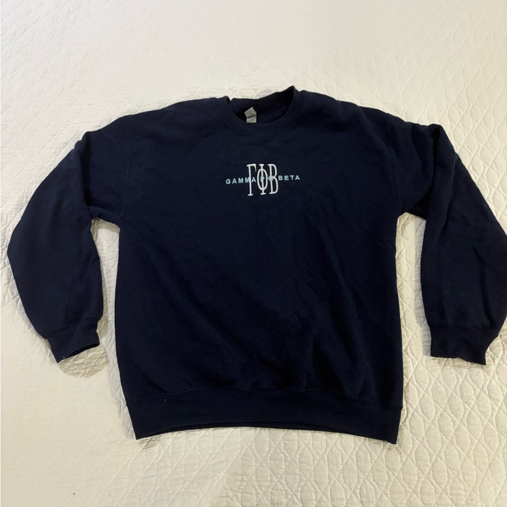 Gildan Women’s Navy Blue Gamma Phi Beta Crewneck Sweater